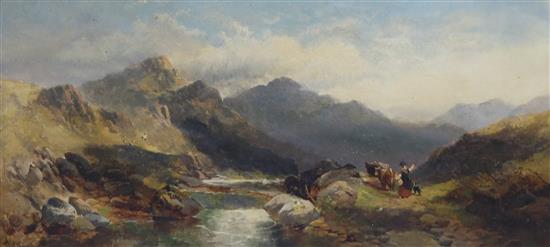 James Horlor (1809-1887) oil on board, Near Aber, North Wales, signed and dated 88 25 x 50cm.